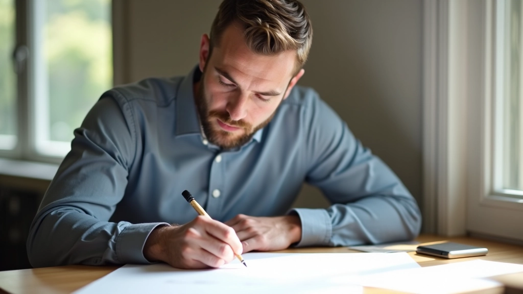 Person schreibt verschiedene Szenarien auf und visualisiert die Unterschiede in einer praktischen Übung