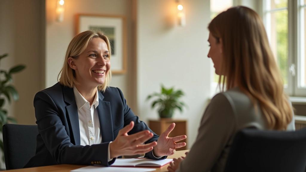 Persönliches Gespräch zwischen Trainer und Teilnehmerin